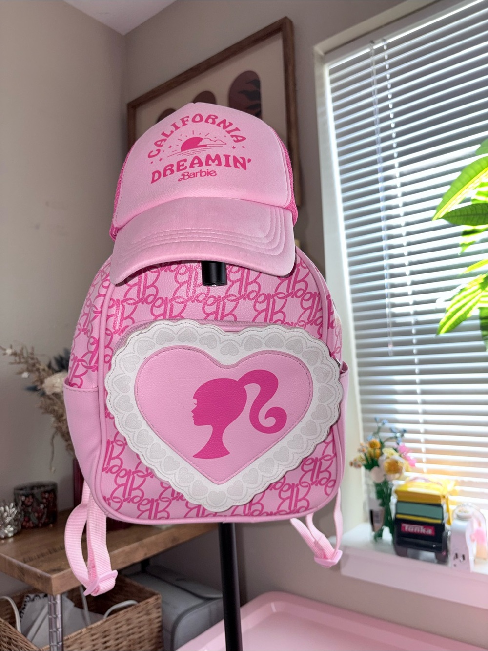 Barbie Pink Backpack with Matching Pink 'California Dreamin' Cap BUNDLE